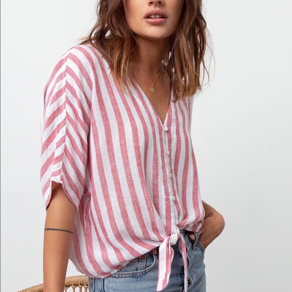 THEA - CARMINE STRIPE Rails Blouse - Picture 1 of 4